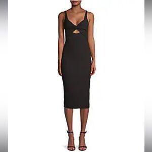 Twist-Front Ribbed Bodycon Dress